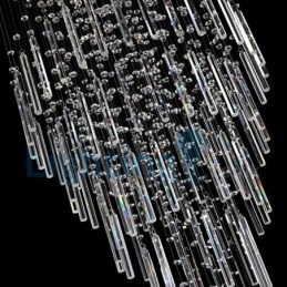 נברשת מודרנית עכשווית תליון תליון מתקן קריסטל טיפת גשם