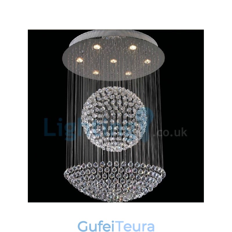 נברשת מודרנית עכשווית תליון תליון מתקן קריסטל טיפת גשם