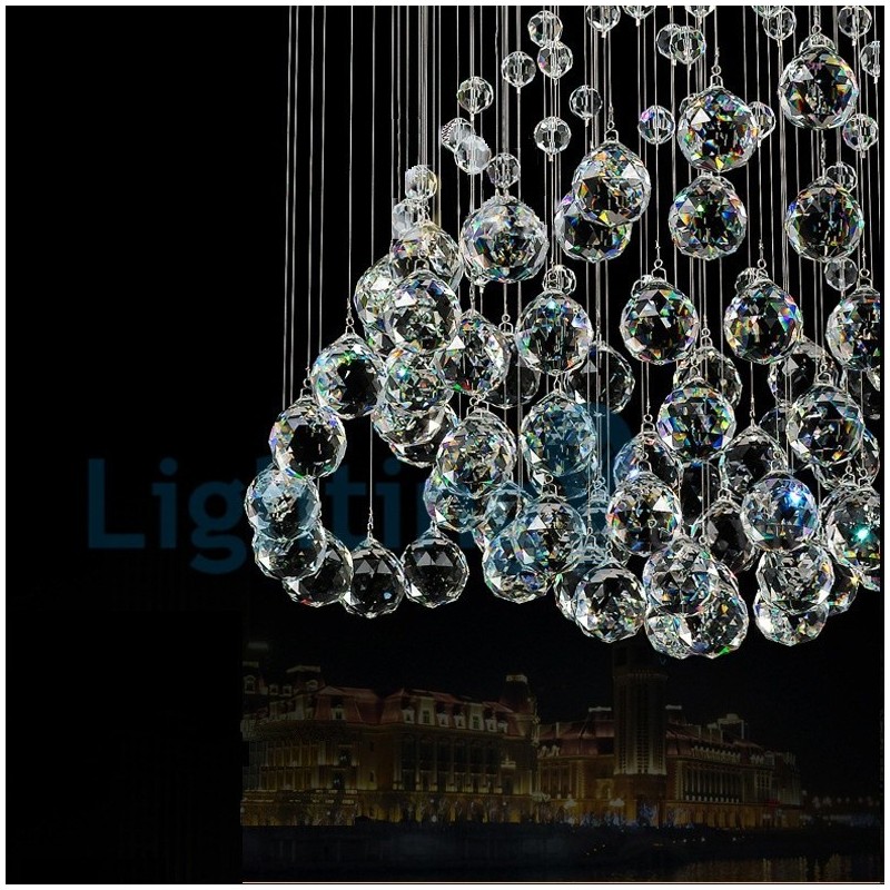 נברשת מודרנית עכשווית תליון תליון מתקן קריסטל טיפת גשם