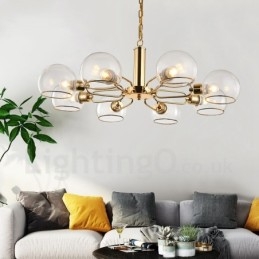 8 אורות נורדי פוסטמודרני Creative Glass Magic Bean Chandelier