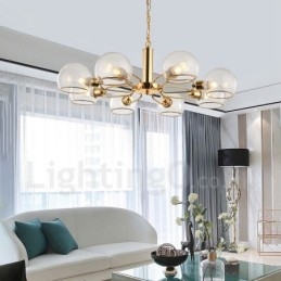 8 אורות נורדי פוסטמודרני Creative Glass Magic Bean Chandelier