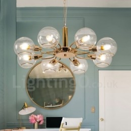 8 אורות נורדי פוסטמודרני Creative Glass Magic Bean Chandelier