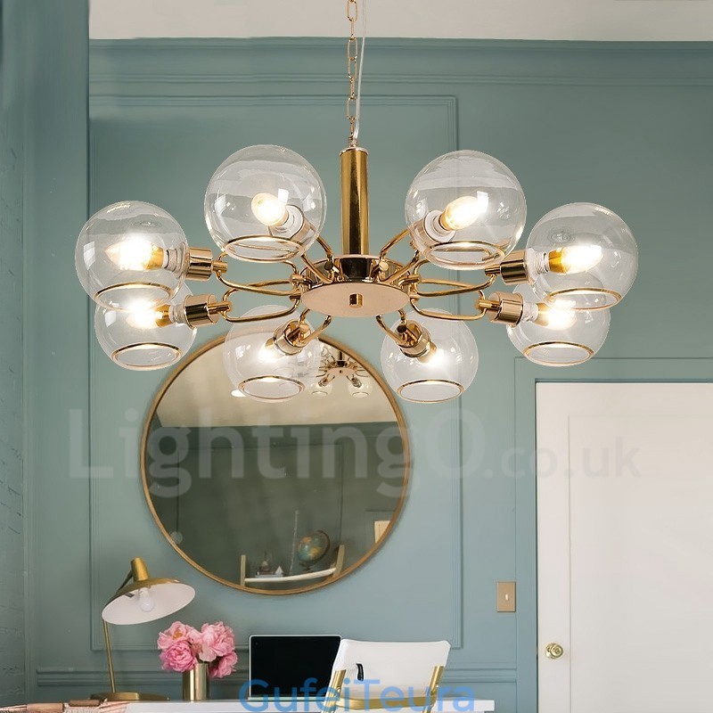 8 אורות נורדי פוסטמודרני Creative Glass Magic Bean Chandelier