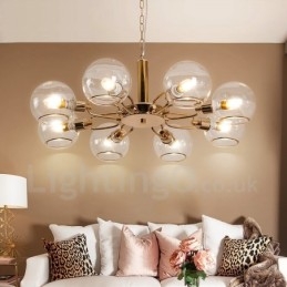 8 אורות נורדי פוסטמודרני Creative Glass Magic Bean Chandelier