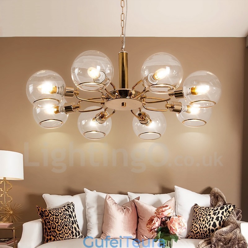 8 אורות נורדי פוסטמודרני Creative Glass Magic Bean Chandelier