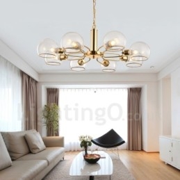 8 אורות נורדי פוסטמודרני Creative Glass Magic Bean Chandelier