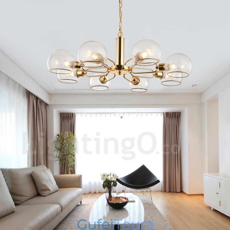 8 אורות נורדי פוסטמודרני Creative Glass Magic Bean Chandelier