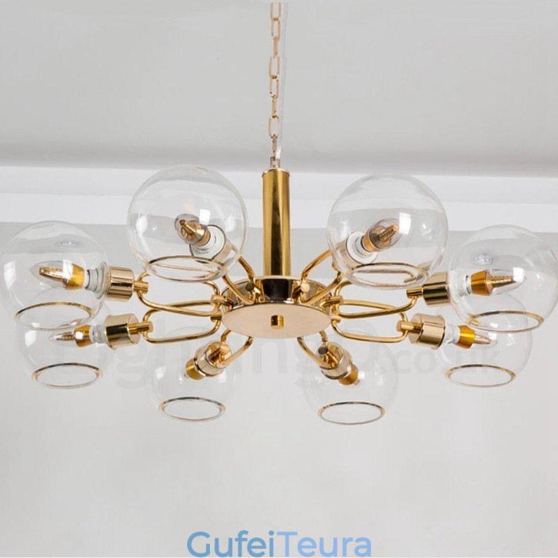 8 אורות נורדי פוסטמודרני Creative Glass Magic Bean Chandelier