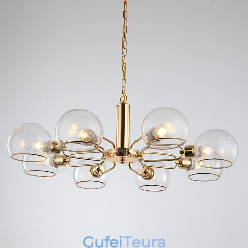 8 אורות נורדי פוסטמודרני Creative Glass Magic Bean Chandelier