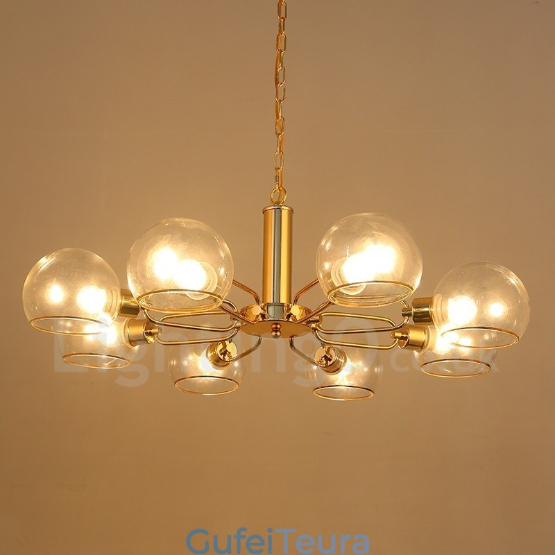 8 אורות נורדי פוסטמודרני Creative Glass Magic Bean Chandelier