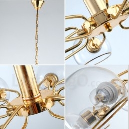 8 אורות נורדי פוסטמודרני Creative Glass Magic Bean Chandelier