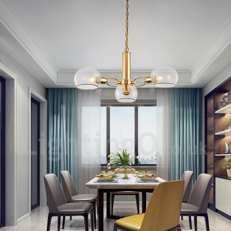 3 אורות נורדי פוסטמודרני Creative Glass Magic Bean Chandelier