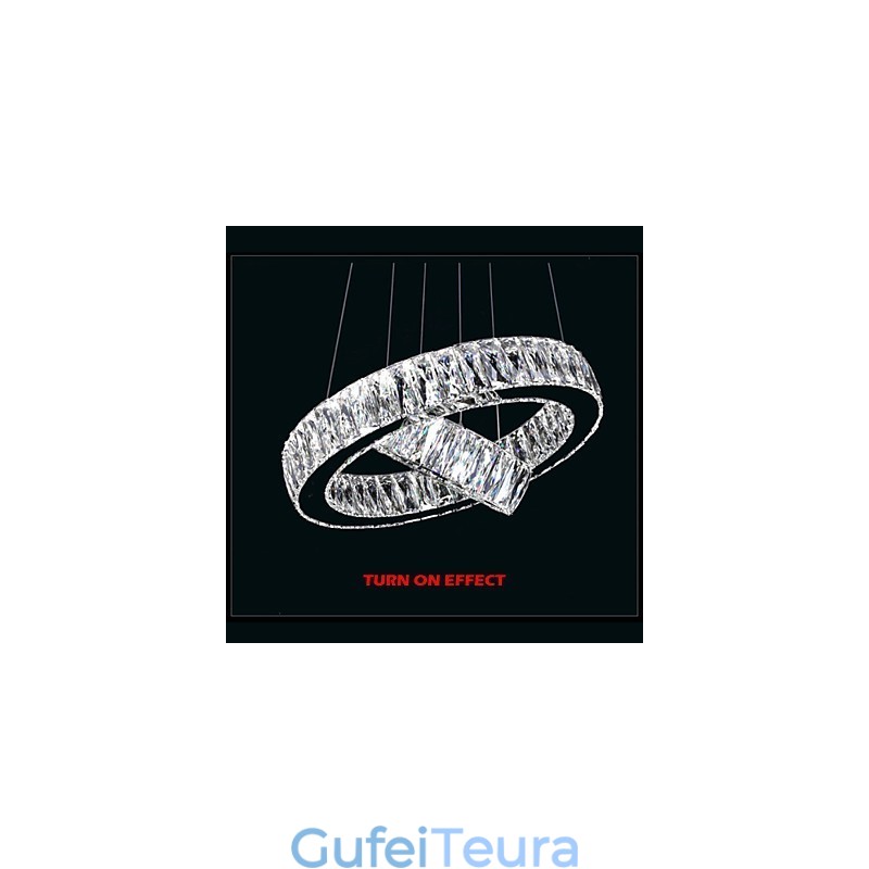 אורות נברשת קריסטל תאורה מודרנית שתי טבעות D2040 K9 גדול קריסטל גופי תקרה לבית