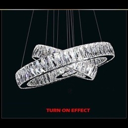 אורות נברשת קריסטל תאורה מודרנית שתי טבעות D2040 K9 גדול קריסטל גופי תקרה לבית