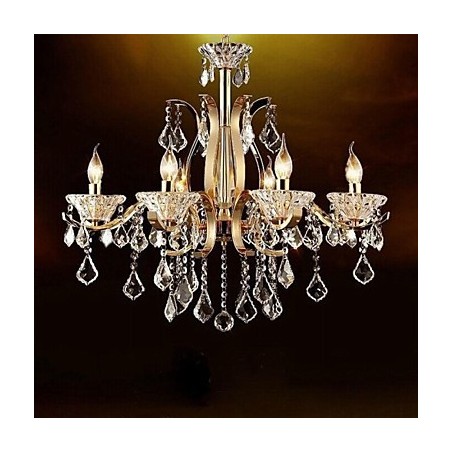 זהב בדרגה גבוהה נברשת קריסטל מברזל יצוק 6 נורות