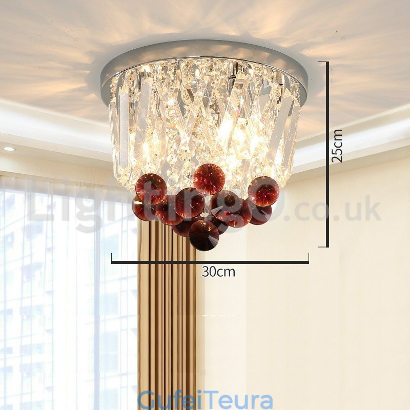 אורות תקרת קריסטל עגולים עכשוויים