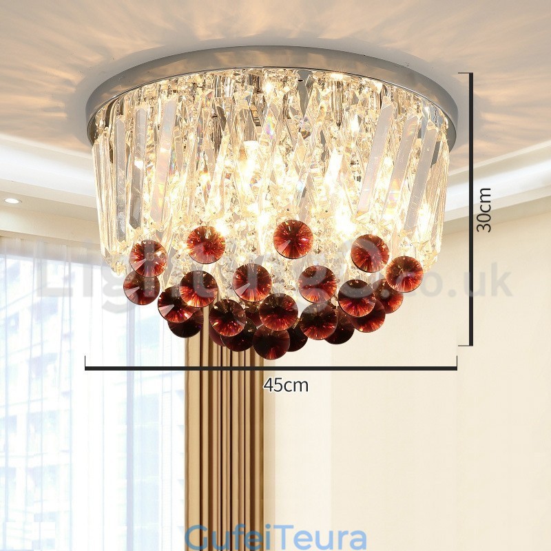 אורות תקרת קריסטל עגולים עכשוויים