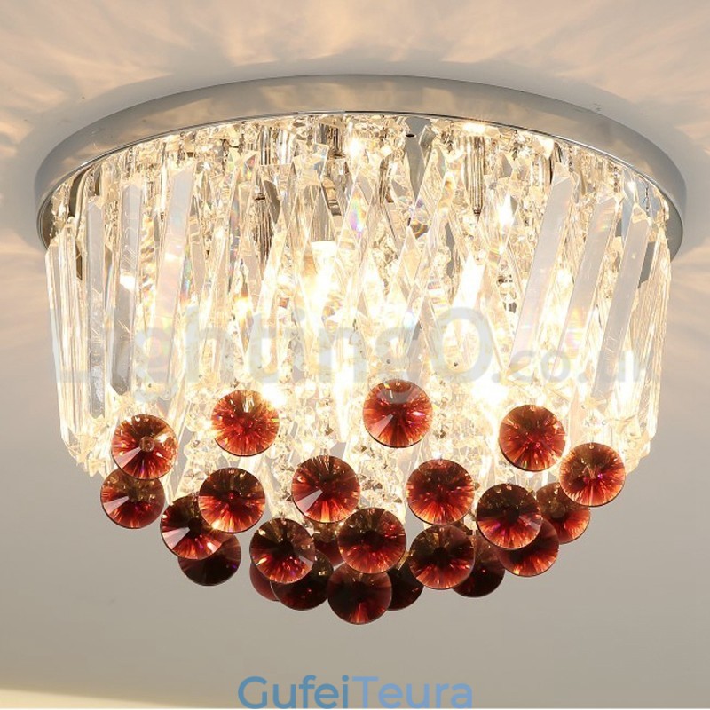 אורות תקרת קריסטל עגולים עכשוויים