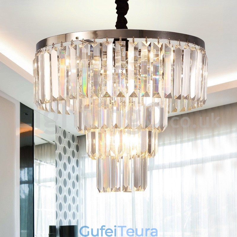 אלגנטי זול מודרני 4 שכבות עיגול קריסטל אור תליון