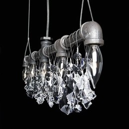 בסגנון צפון אמריקאי Creative 5 Light Chandeliert בעיצוב צינור