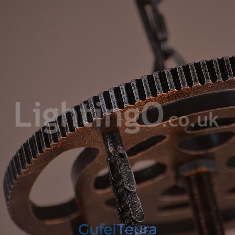 Retro Iron Gear Pendant Light Cafe