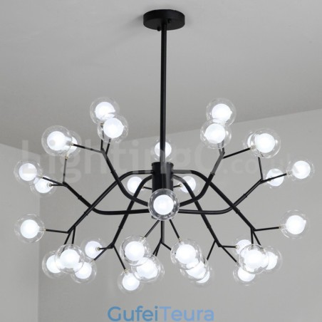 נברשת שעועית קסם בסגנון נורדי נברשת קטנה שקופה שקופה זכוכית בועת כדור