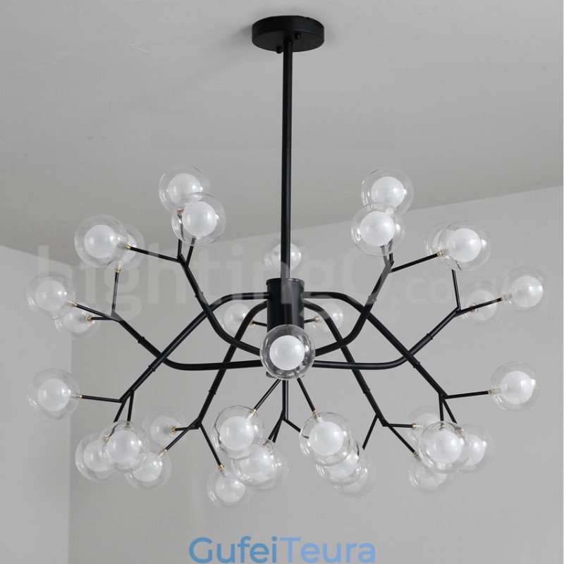 נברשת שעועית קסם בסגנון נורדי נברשת קטנה שקופה שקופה זכוכית בועת כדור