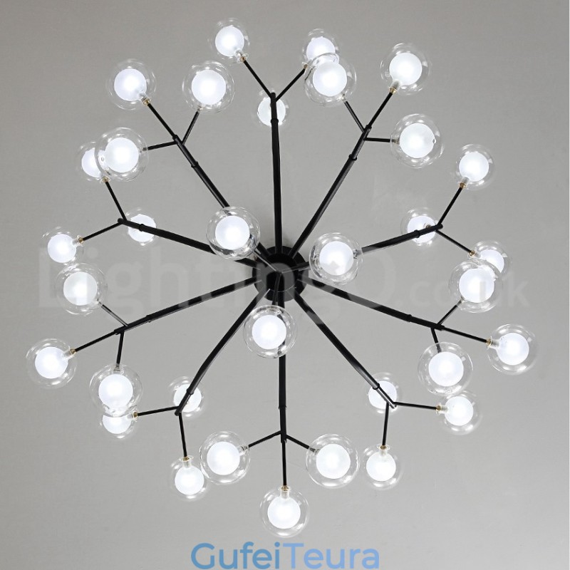 נברשת שעועית קסם בסגנון נורדי נברשת קטנה שקופה שקופה זכוכית בועת כדור