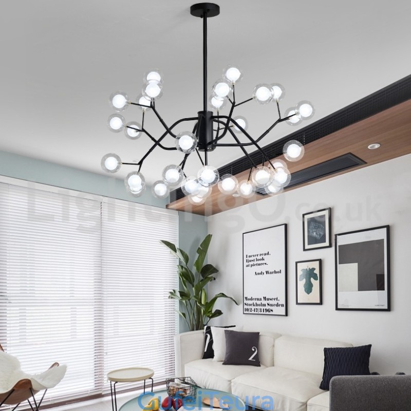 נברשת שעועית קסם בסגנון נורדי נברשת קטנה שקופה שקופה זכוכית בועת כדור