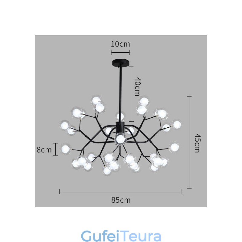 נברשת שעועית קסם בסגנון נורדי נברשת קטנה שקופה שקופה זכוכית בועת כדור