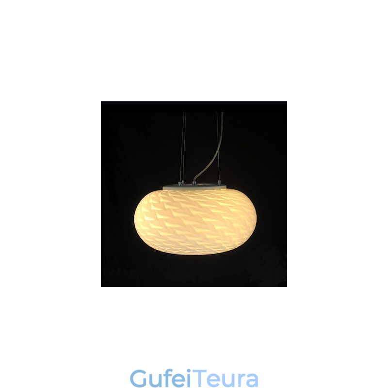 מנורת נברשת לבנה חלבית מודרנית מינימליסטית מגולפת