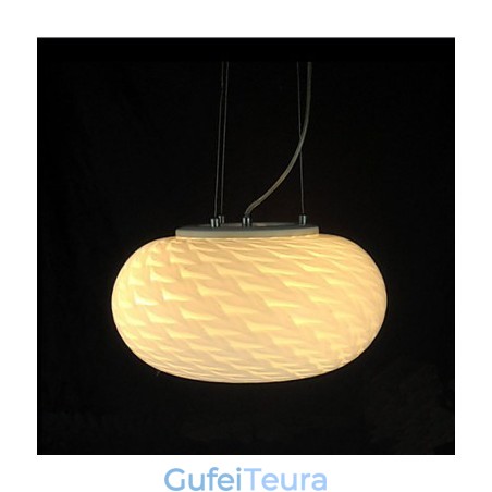 מנורת נברשת לבנה חלבית מודרנית מינימליסטית מגולפת