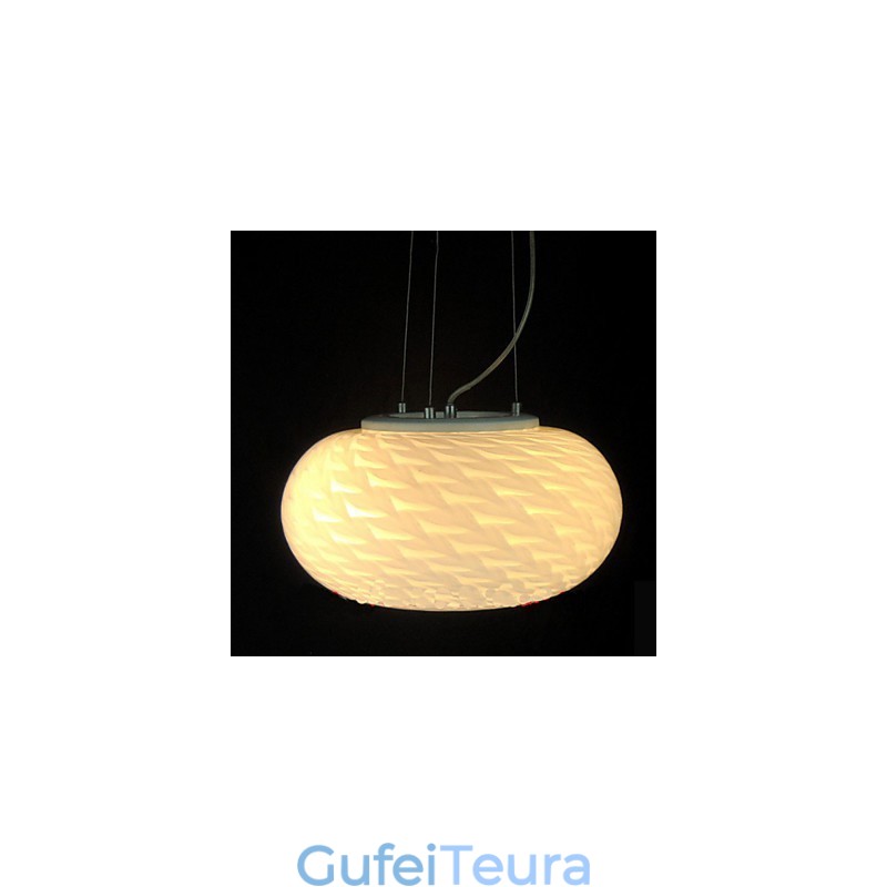 מנורת נברשת לבנה חלבית מודרנית מינימליסטית מגולפת