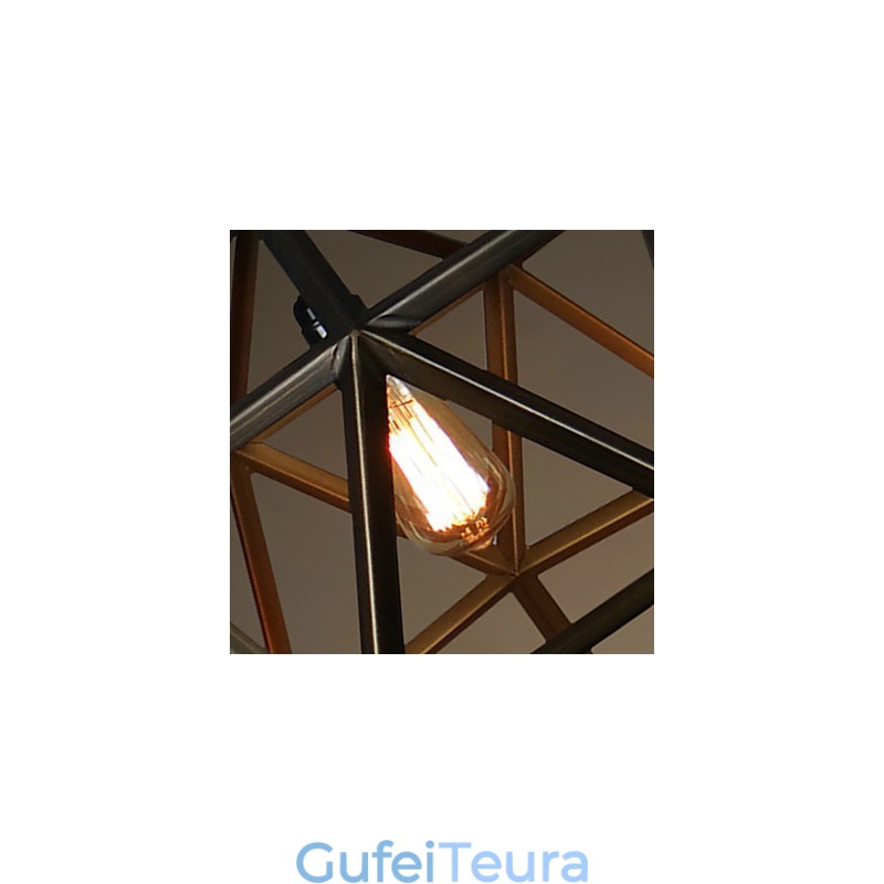 כפרי לודג' נברשת מתכת וינטג'