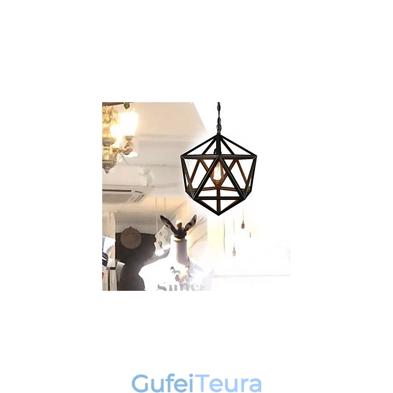 כפרי לודג' נברשת מתכת וינטג'