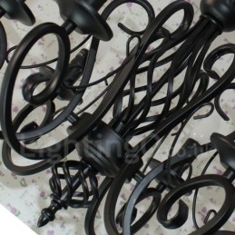 6 אור כפרי רטרו וינטג' תליון נר שחור לבן נברשת