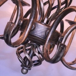 6 אור כפרי רטרו וינטג' תליון נר שחור לבן נברשת