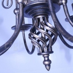 6 אור כפרי רטרו וינטג' תליון נר שחור לבן נברשת