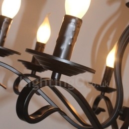 8 אור כפרי רטרו וינטג' נברשת נר תליון שחור