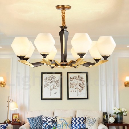 פליז טהור יוקרתי כפרי רטרו וינטג' פליז תליון נברשת נר עם גווני זכוכית