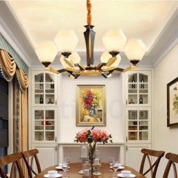 פליז טהור יוקרתי כפרי רטרו וינטג' פליז תליון נברשת נר עם גווני זכוכית