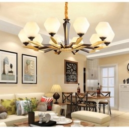 פליז טהור יוקרתי כפרי רטרו וינטג' פליז תליון נברשת נר עם גווני זכוכית