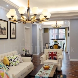 פליז טהור יוקרתי כפרי רטרו וינטג' פליז תליון נברשת נר עם גווני זכוכית