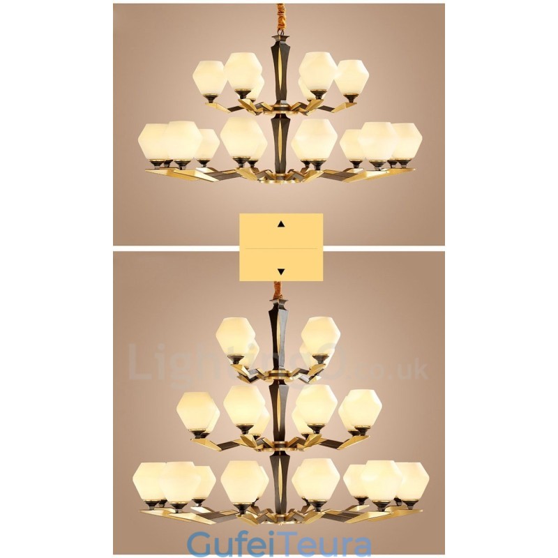 פליז טהור יוקרתי כפרי רטרו וינטג' פליז תליון נברשת נר עם גווני זכוכית