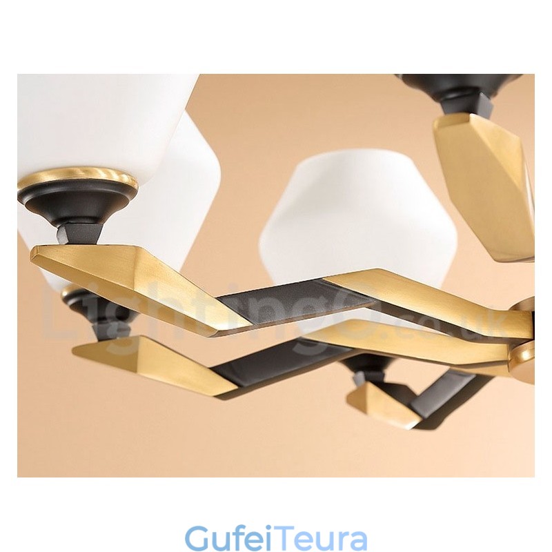 פליז טהור יוקרתי כפרי רטרו וינטג' פליז תליון נברשת נר עם גווני זכוכית