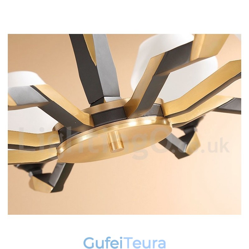 פליז טהור יוקרתי כפרי רטרו וינטג' פליז תליון נברשת נר עם גווני זכוכית