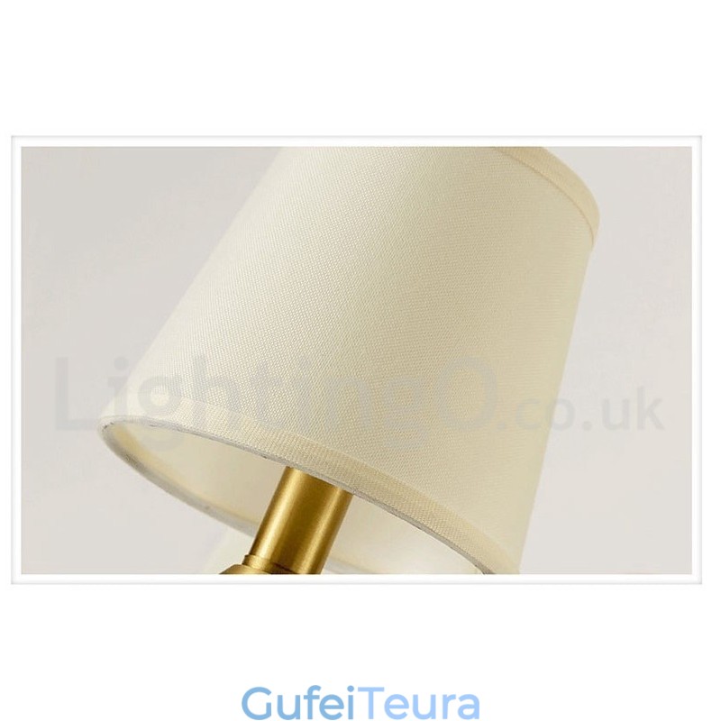 פליז טהור יוקרתי כפרי רטרו וינטג' פליז קרמיקה תליון נברשת נר עם גווני בד