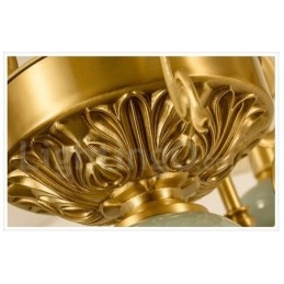 פליז טהור יוקרתי כפרי רטרו וינטג' פליז קרמיקה תליון נברשת נר עם גווני בד