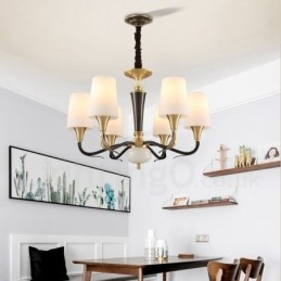 פליז טהור יוקרתי כפרי רטרו וינטג' נברשת אבן פליז תליון נר עם גווני זכוכית