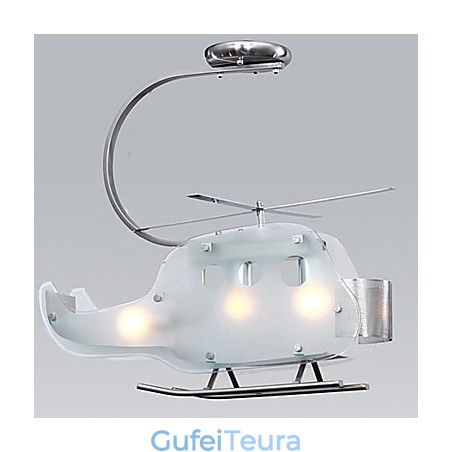 מנורת Simple Children Cartoon Glass Helicopter מנורת